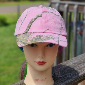 Ladies Pink Camo BLING Hat